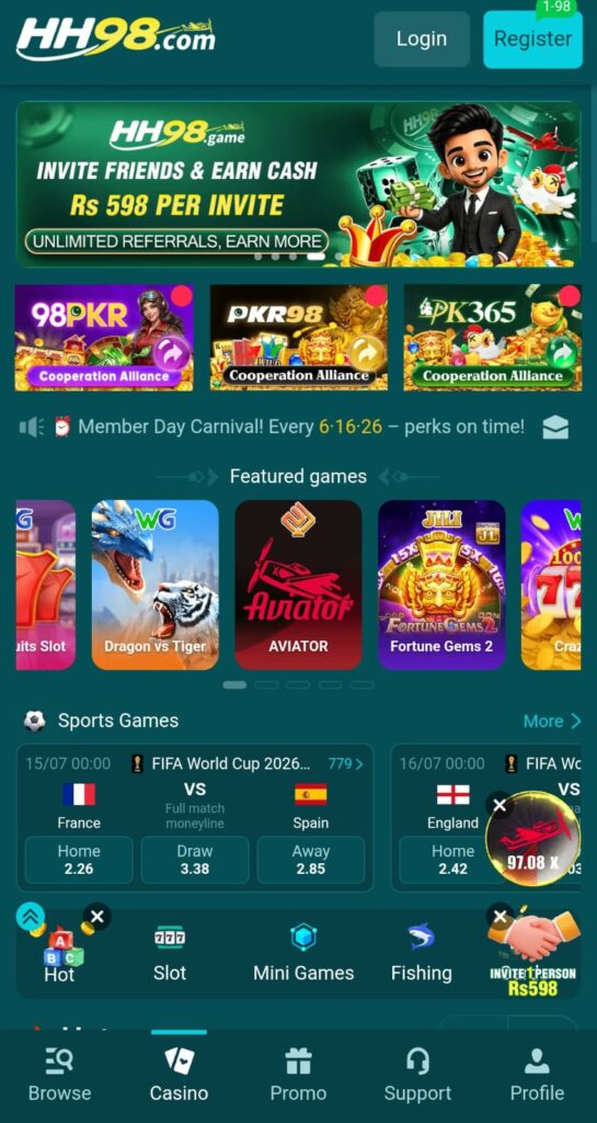 HH98 Game APK The Latest Version of 2026 for PKR Real Money Game