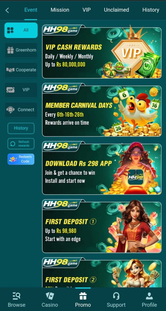 HH98 Game App Free Bonus on Registration